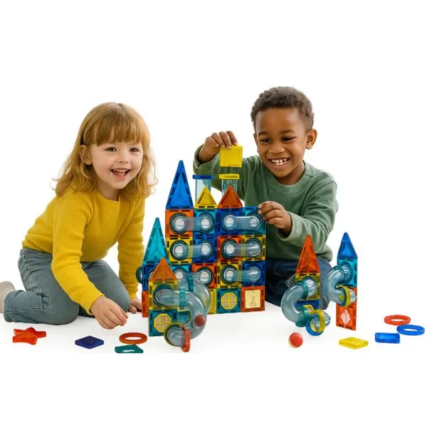 Brinquedo Infantil Educativo Jogo Bloco Magnético 168 Pçs