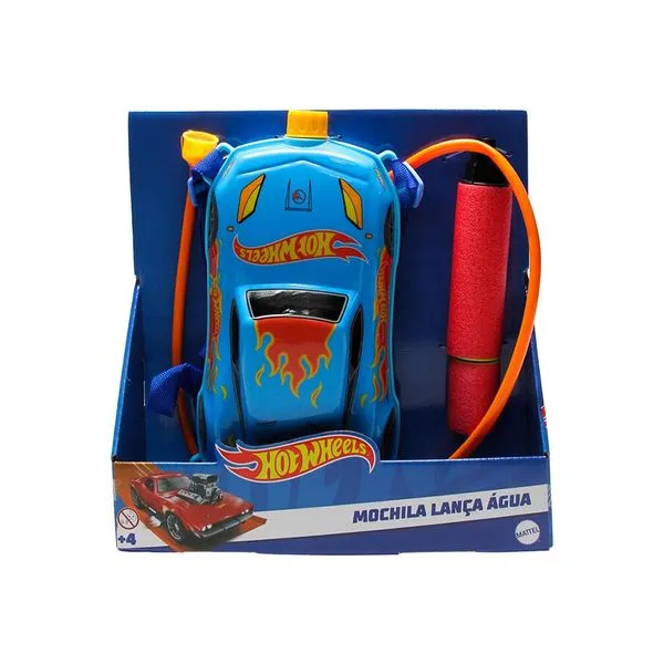 Brinquedo Mochila Lança Água Hot Wheels Reservatório 1L Toyng