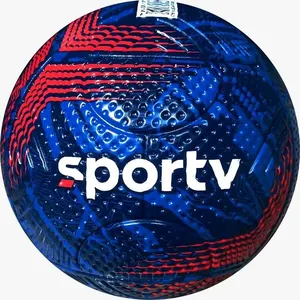 Bola De Futebol - Sportv - N 5 - Pvc - Azul E Vermelha - Futebol E Magia