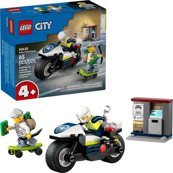 Lego City Perseguição de Moto da Policia 60455 com 104 Peças