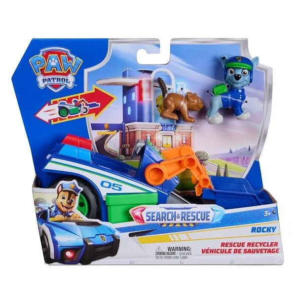Reciclador De Resgate Do Rocky Com Boneco e Amigo - Patrulha Canina Sunny