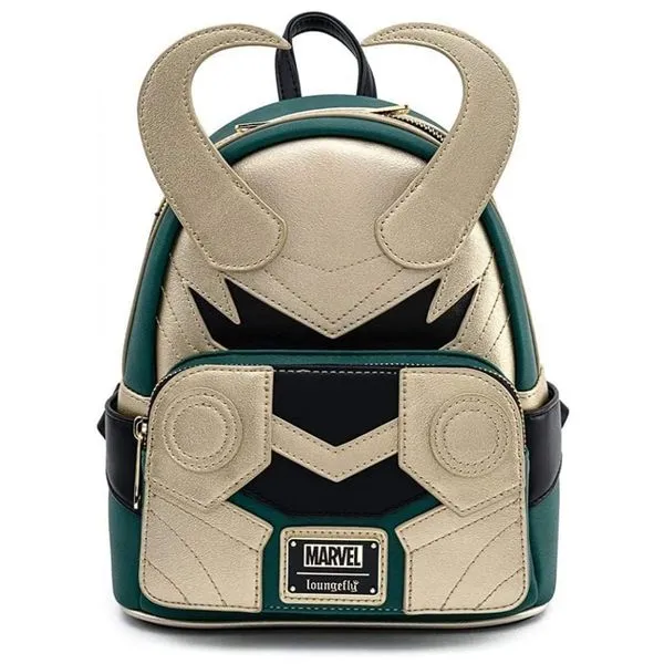 Mini Mochila Escolar Infantil Loungefly Marvel Loki para Crianças a Partir de 12 Anos 110v