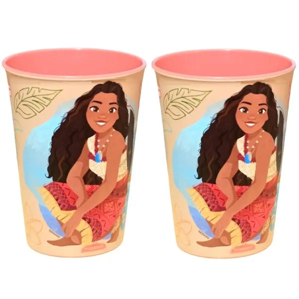 2 Copos Estampa da Moana 320ml Infantil Plasútil Livre de BPA p/ Suco