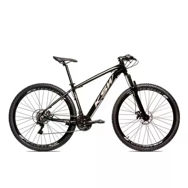 Bicicleta Aro 29 Ksw Xlt 21 Marchas Shimano E Freios A Disco - Preto-prata - 17 Preto-prata
