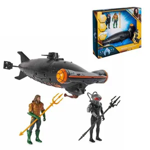 Kit Aquaman vs Arraia Negra com Bonecos Articulados, Submarino com Efeitos Sonoros e Luzes – Brinquedo Oficial DC Comics para Crianças