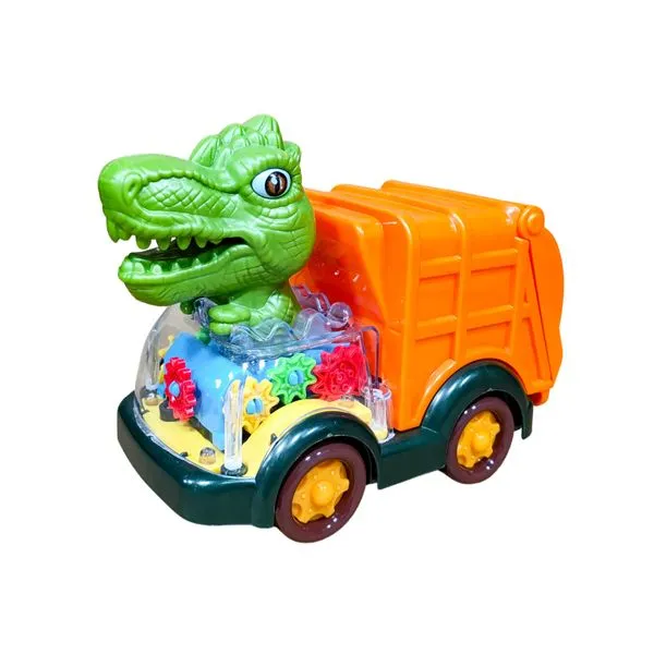 Brinquedo Infantil Carrinho Dino Lixo Bate e Volta Luz e Som