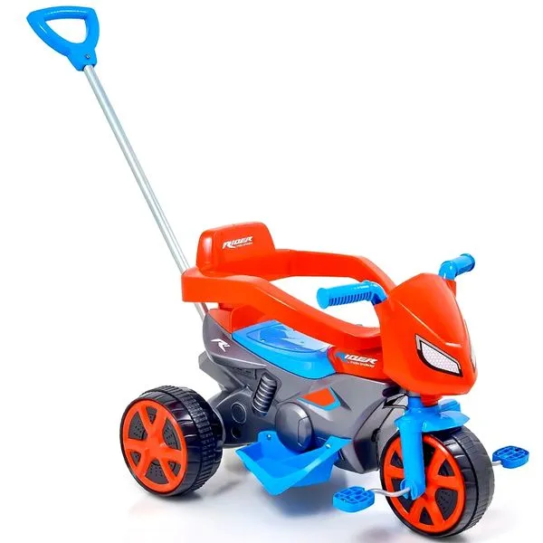 Motoca Pedal Andador Passeio Alça Empurrar Proteção Aranha