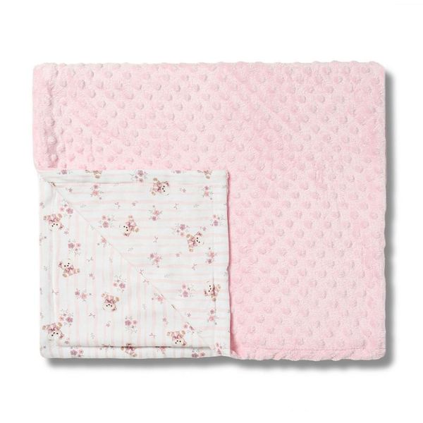 Cobertor Hug Fleece Dots Fun Quarto De Sofia Rosa Único