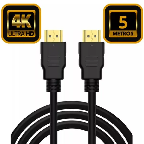 Cabo Carregador HDMI 5 Metros Compativel Smart Tv