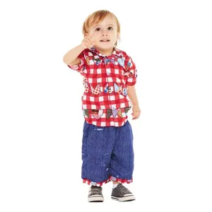 Kit Camisa Bermuda Infantil Quadrilha Festa Junina para Bebê GG