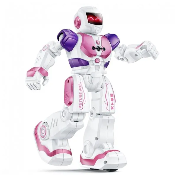 Robô de controle remoto Ruko 6088 para crianças rosa com sensores de gestos, programação de até 50 movimentos, canto, dança e bateria recarregável