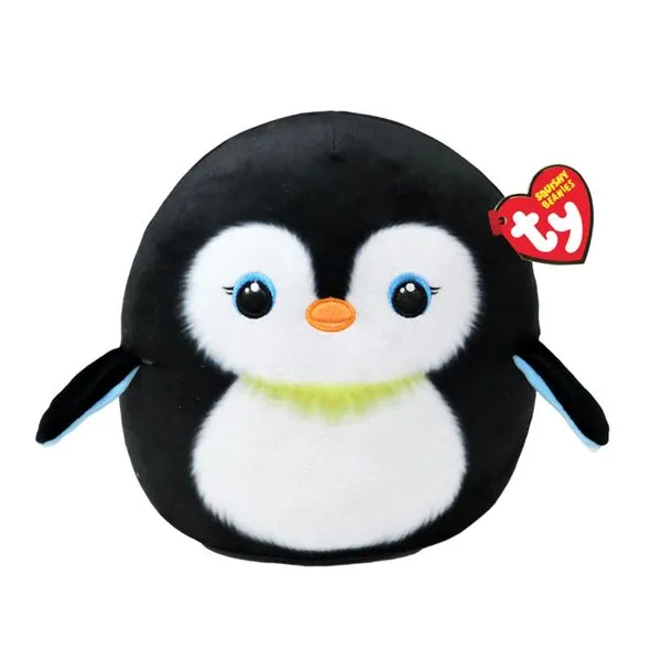 Pelúcia Ty Squishy Beanies Neve Pinguim 21cm – Um presente super macio, com charme ártico e certificado Inmetro para colecionar e se aconchegar!