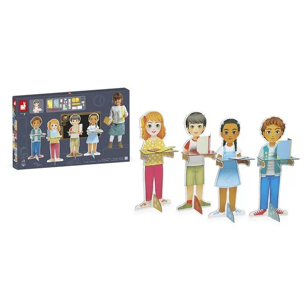Jogo Educativo Um dia Na Escola em Madeira 65cm JANOD