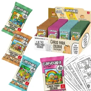Kit 24 Cards para Colorir Capivaras Cozy Comfy Capivaras Estilo Bobbie Goods