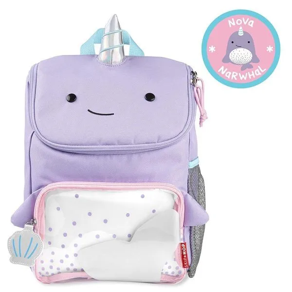 Mochila Escolar Skip Hop Zoo Baleia Narval Lilás Único