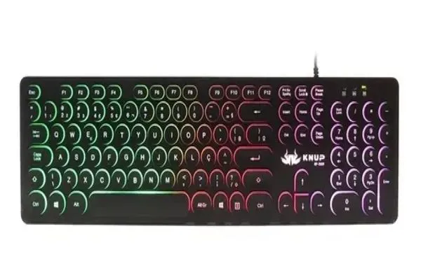 Teclado Gamer Knup KP-2059 Qwerty Luz Rgb Cor Preto