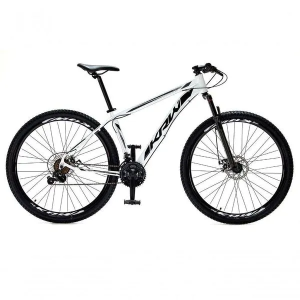 Bicicleta Aro 29 Krw Alumínio 24 Vel Freio A Disco Suspensão Dianteira S1 19 Branco-Preto