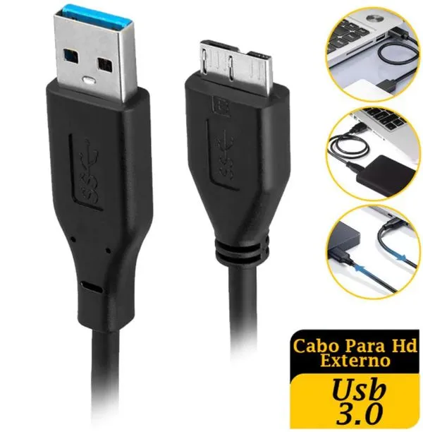 Cabo Carregador 50 Cm Compativel Hd Externo Usb