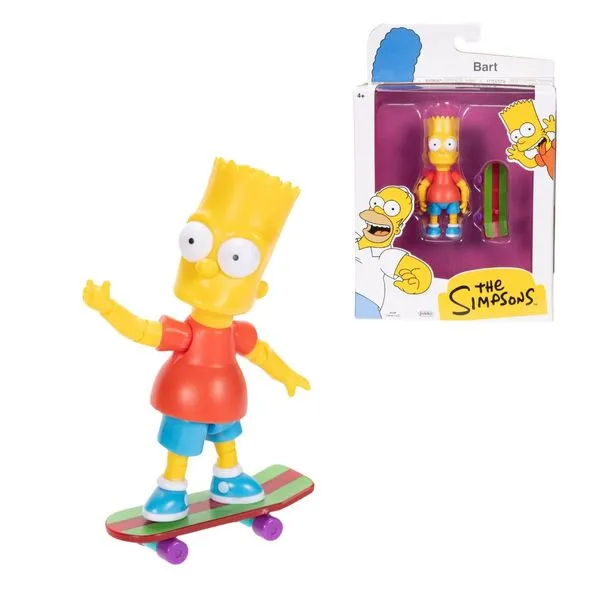 Boneco Articulável Bart com Skate The Simpsons Sunny | Personagem Oficial, Acessório Incluso e Perfeito para Colecionadores e Fãs da Série