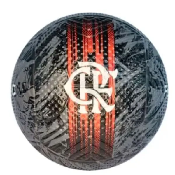 MINI BOLA DE FUTEBOL PVC / PU PRETA/VERMELHA FLAMENGO