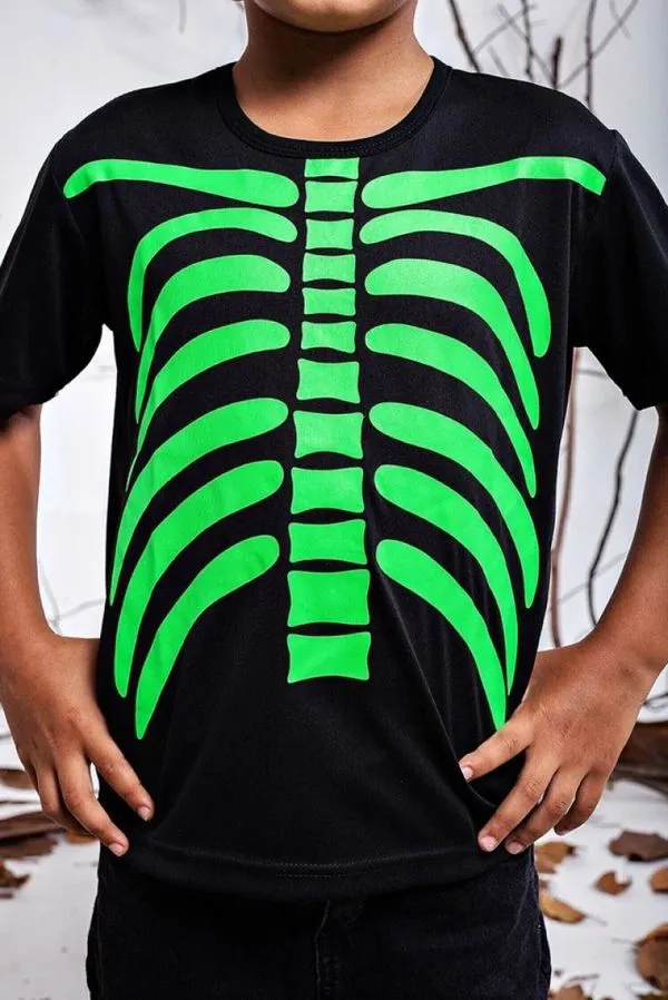 Camiseta Infantil Caveirinha Verde Unissex 4