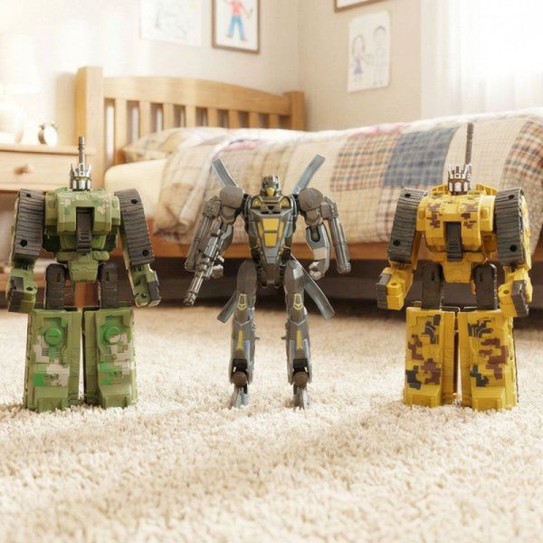 Brinquedo Robô Guerreiro Militar Transforma Carro Kit 3pçs