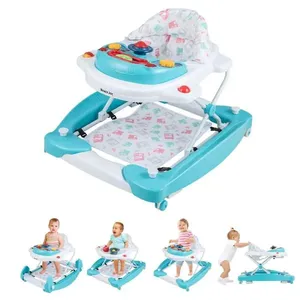 Andador de Bebê HONEY JOY 6-em-1 Dobrável, Com Rodas, Ajustável, Balanço, Música e Luzes. Para Bebês de 7 a 14 Meses, Ideal para Meninos e Meninas.