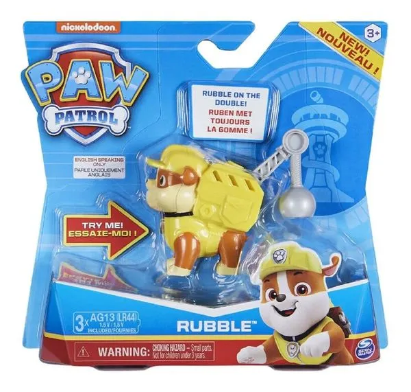 Boneco Patrulha Canina Pack De Ação Rubble C/ Som - Sunny