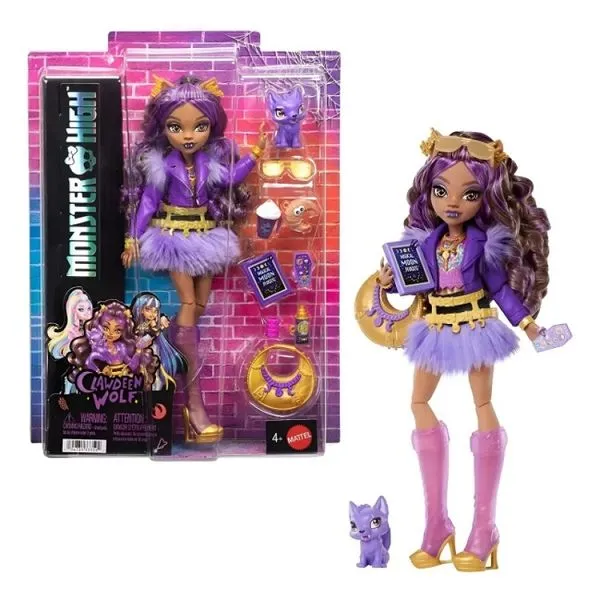 Monster High G3 Core Refresh Boneca 28 Cm C/ Monster Pet e Acessorios - Clawdeen Wolf – Mattel