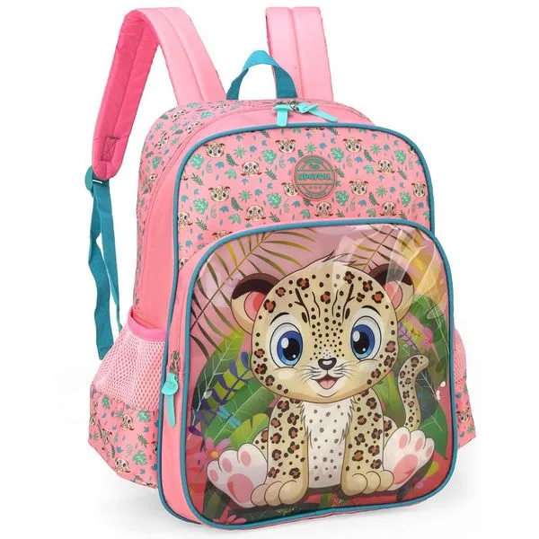 Mochila de Costas Luxcel Up4You Onça Salmão Único