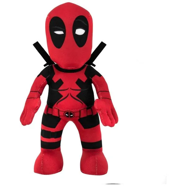 Pelúcia Deadpool de 25 cm com com Detalhes Autênticos Sublimados Diretamente dos Arquivos da Marvel, Bleacher Creatures, Vermelho