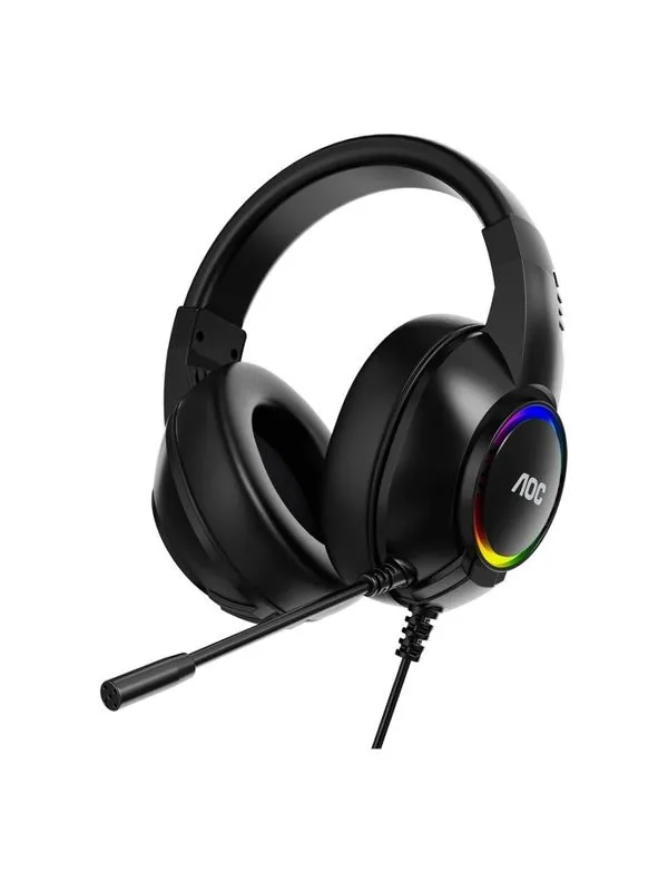Headset AOC RGB Gamer Com Microfone Preto AC2510BK