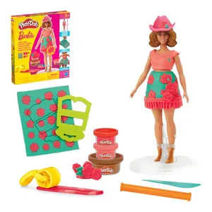 Conjunto - Play-Doh - Barbie - Florais e Franjas - Hasbro