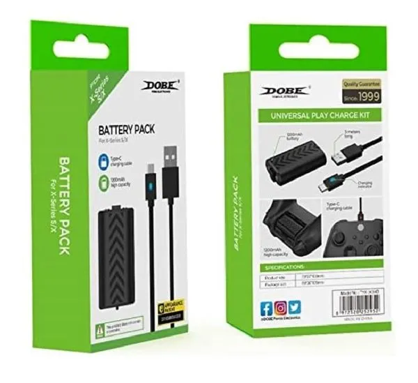 Bateria Recarregável Para Controle Xbox Series S / X + Cabo USB 3 Metros C/ LED
