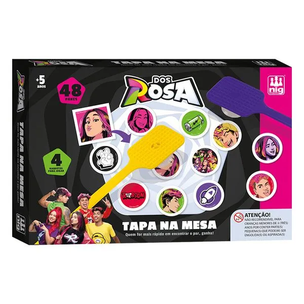 Jogo De Ação - Tapa Na Mesa - Dos Rosa - Nig Brinquedos