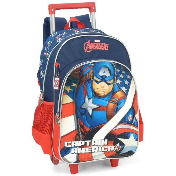 Mochila de Rodinhas Com Alça Luxcel Avengers Azul Único