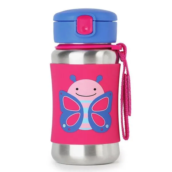 Garrafa Térmica de Aço Inox Zoo Borboleta Skip Hop Rosa Único
