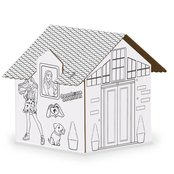 Conjunto de Atividades - Barbie - Casinha Para Pintar - Branco - Fun