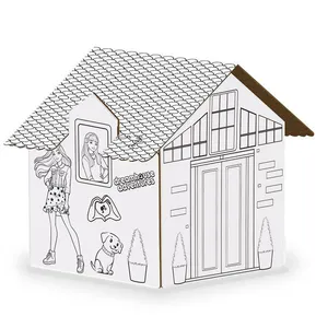 Conjunto de Atividades - Barbie - Casinha Para Pintar - Branco - Fun