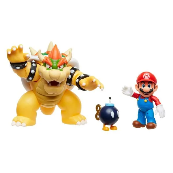 Conjunto De Figuras - Super Mario - Batalha De Lava - Mario Vs Bowser - Sunny