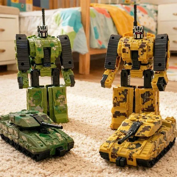 Brinquedo Robô Guerreiro Militar Transforma Carro Kit 2pçs