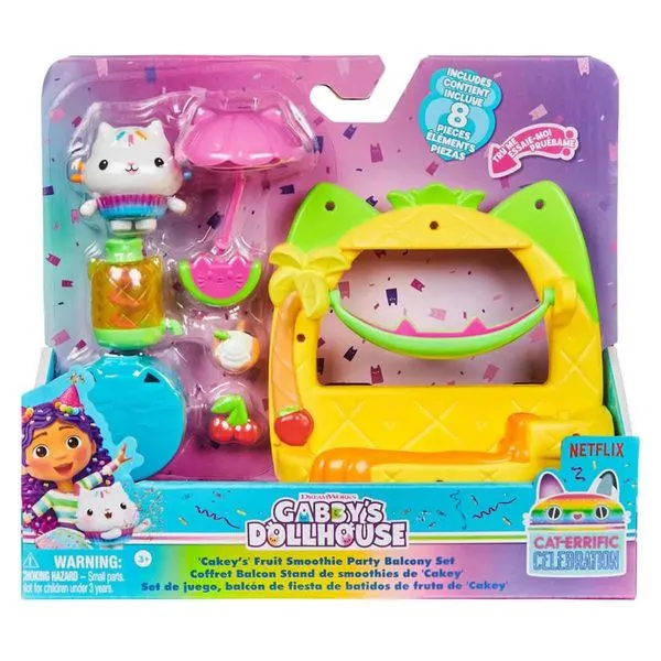 Playset Celebração Cakey Cat A Casa Mágica de Gabby Sunny | Brinquedo Licenciado, Divertido e Perfeito para Presentear Fãs da Série