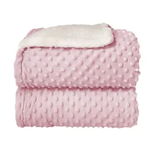 Cobertor Laço Bebê Sherpam Dots 90x110cm Rosa Claro Único