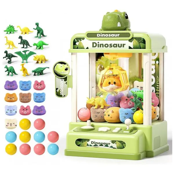 Máquina de Garra Verde STACTCUTE – Vending Machine Infantil com Música, 32 Prêmios, 360° e Acessórios