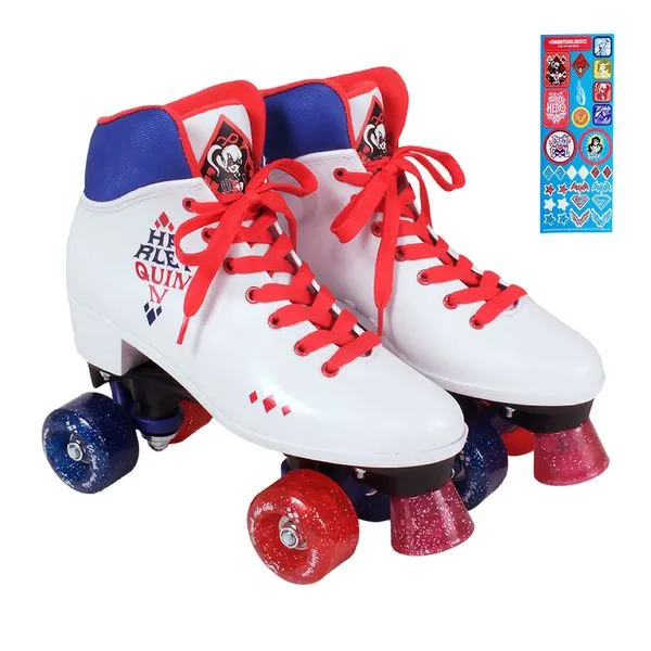 Patins Quad Super Hero Girls Harley Quinn Bel 28-29 / Branco