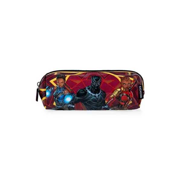 Estojo Escolar Masculino Marvel Pantera Negra Preto U / Preto