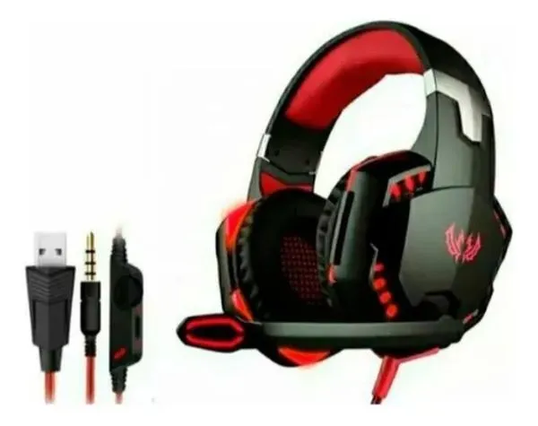 Fone de Ouvido Gamer Jogos Headset Knup 455A Profissional Cor Preto Vermelho