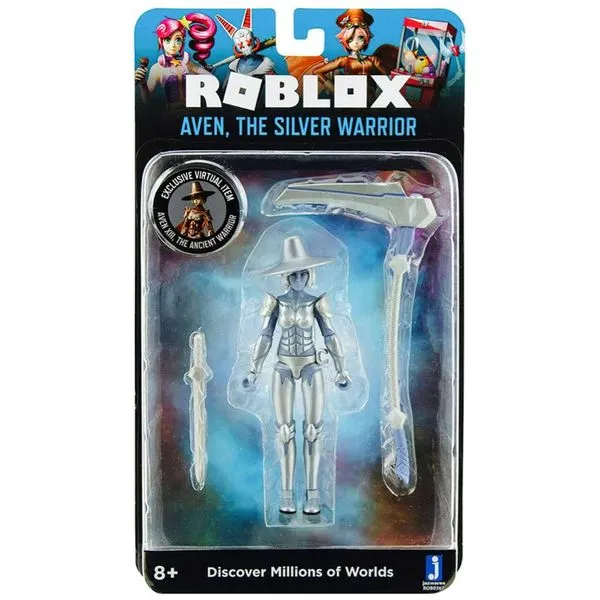 Roblox Boneco Articulado Aven Guerreira Prateada 10cm Sunny