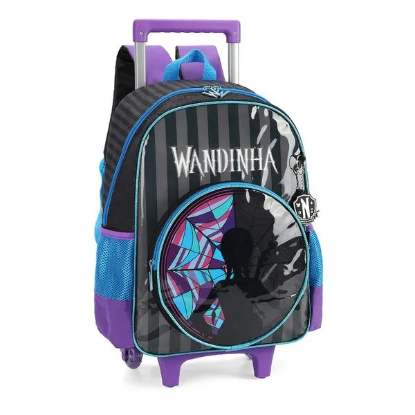 Mochila de Rodinhas Com Alça Luxcel Wandinha Preto Único