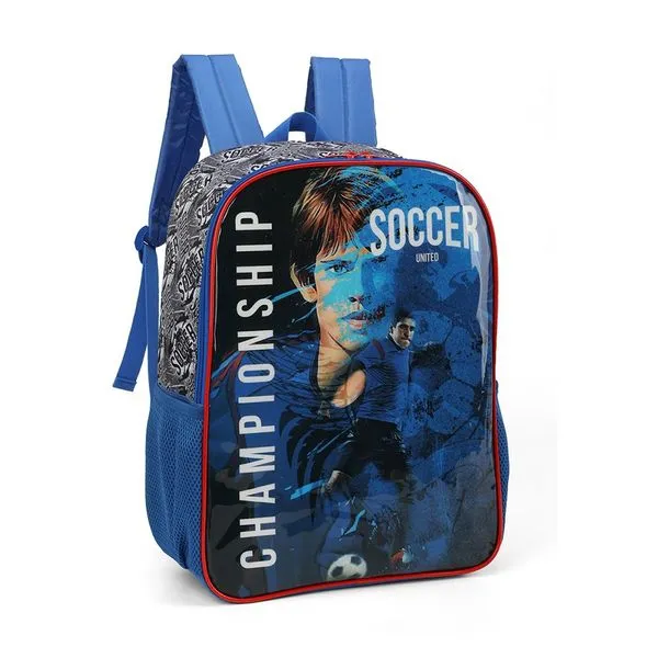 Mochila de Costas Luxcel Futebol Azul Único